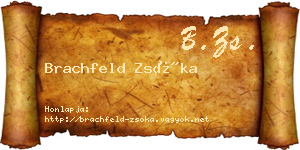 Brachfeld Zsóka névjegykártya